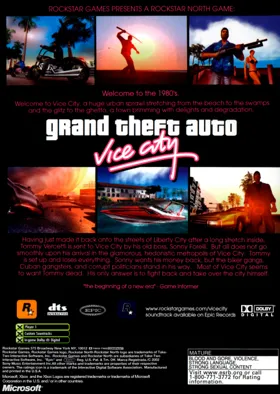 Grand Theft Auto Vice City (USA) box cover back